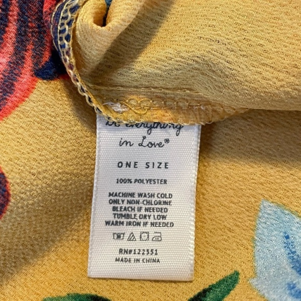 Anthropologie Do Everything In Love Yellow Floral Vibrant Cardigan Beach Kimono - Picture 8 of 8